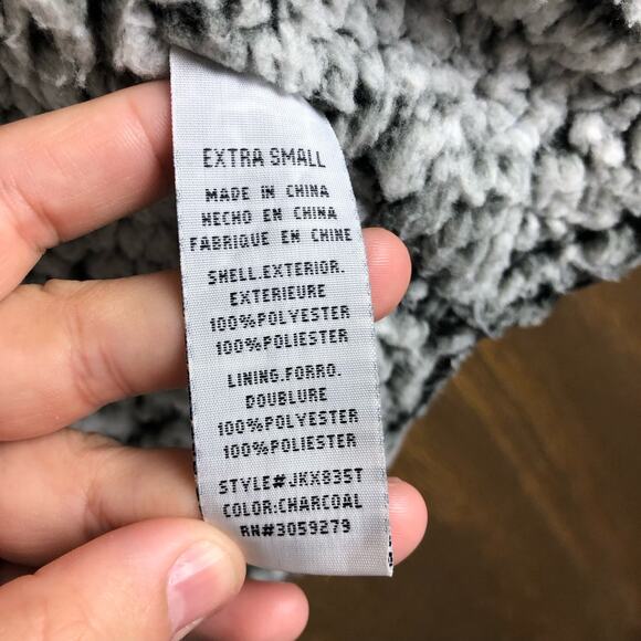 Thread & Supply Womens Vest Charcoal Fleece Sherpa Sleeveless Full Zip XS - Picture 7 of 10